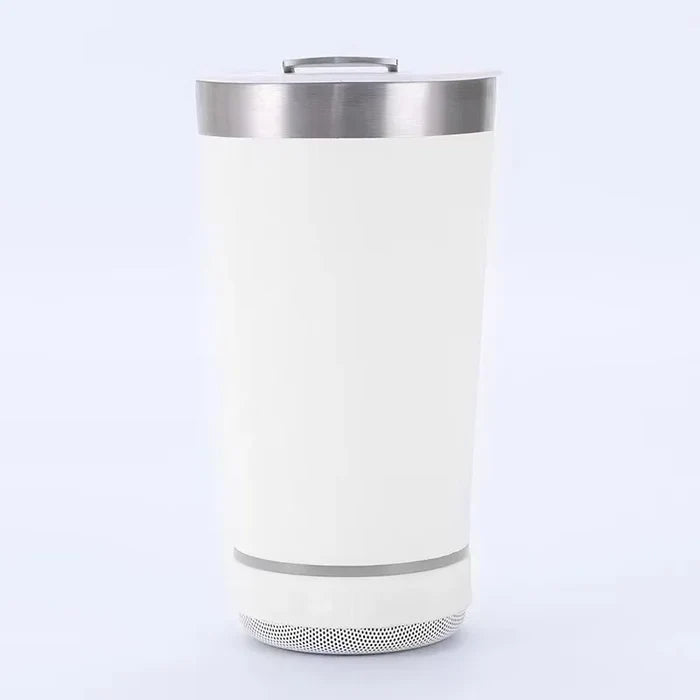 Copo Térmico 420ml com Caixa de Som Bluetooth LED e Abridor de Garrafas